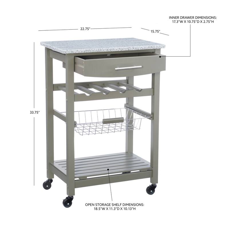 Jake Compact Mobile Rolling Kitchen Cart