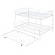 preview thumbnail 6 of 12, Contemporary & Simple Style Full XL over Queen Metal Bunk Bed with Twin Size Trundle, Save Space or Split Into 2 Beds, White
