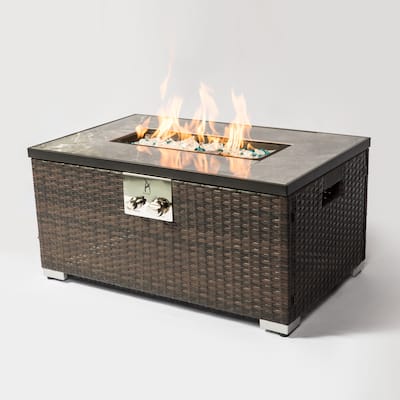 Outdoor Fire Table Gas Fire Pit Rattan gas fire table 50000BTU