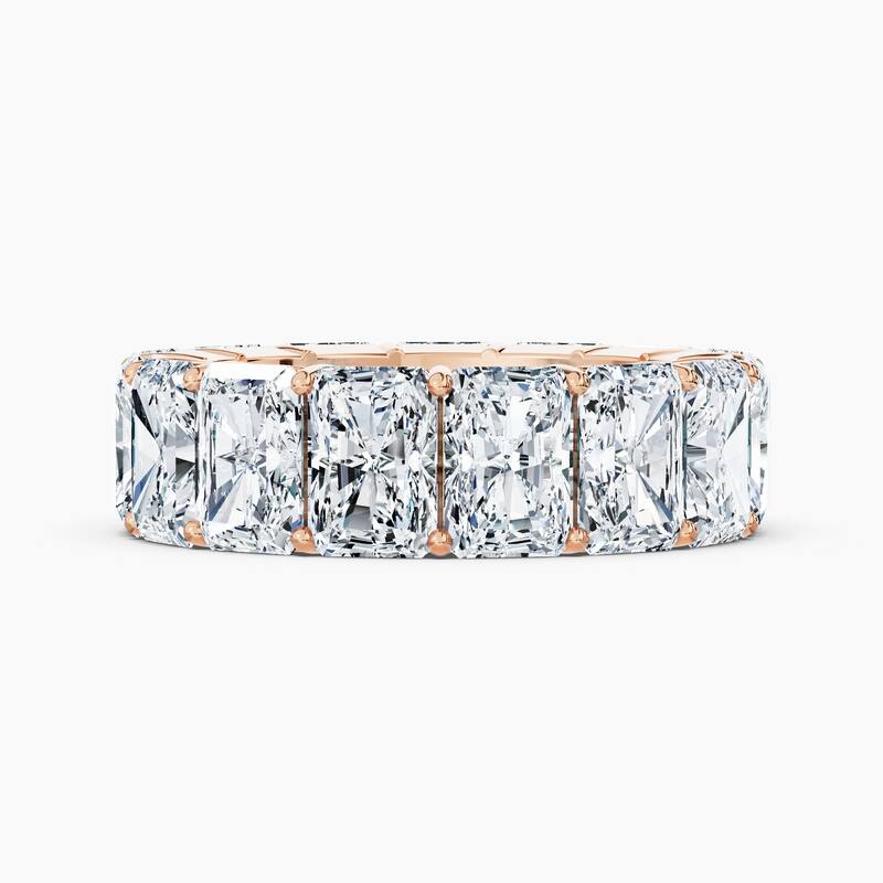 Auriya 14k Gold Radiant North-South Lab Grown Diamond Eternity Band 3.00 - 11.25 ct. tw. (F-G, VS) - 11.25 ct. wt. - 7.5 - Rose
