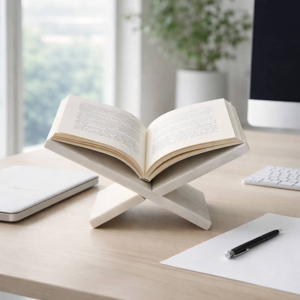 Decorative Geometric Marble Book Stand - 14" - 14.25"