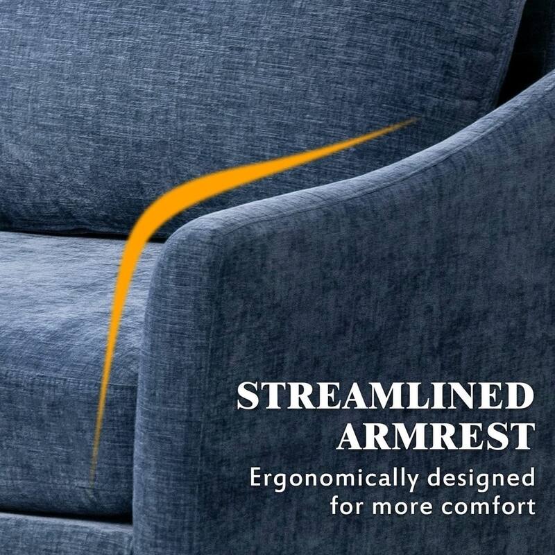 Modern Chenille Sectional Sofa with Reversible Chaise and Ottoman, Perfect for Living Rooms with Sleeper Function