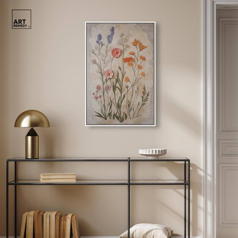 Sculpted Flora Frieze I Canvas by Art Remedy