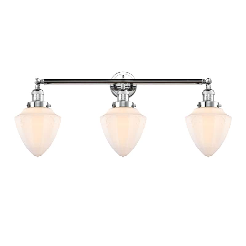 Innovations Lighting Bullet - 3 Light 34" Bath Vanity Light - Polished Chrome/Matte White
