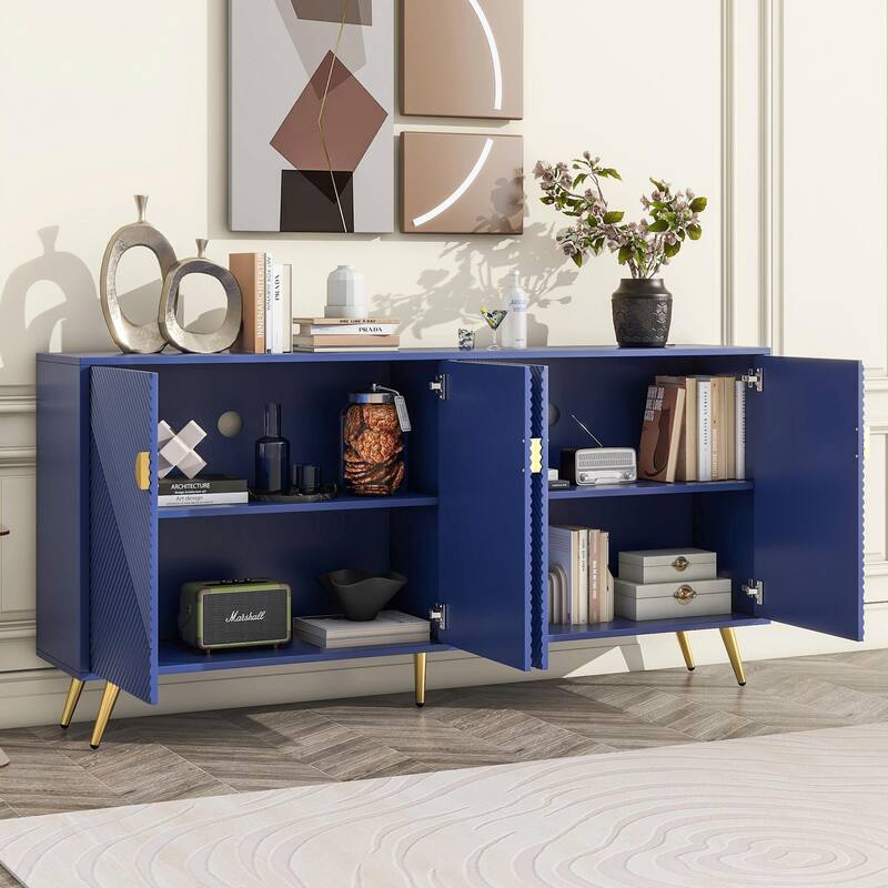 Modern TV Stand for 60+ Inch TV, Entertainment Center with Storage