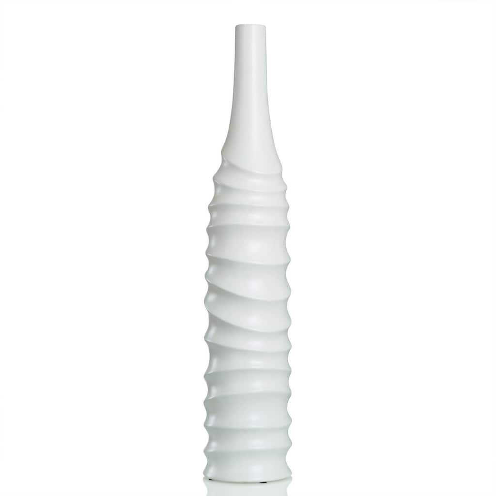 Selena Vase - Large - Matte White Finish On Ceramic