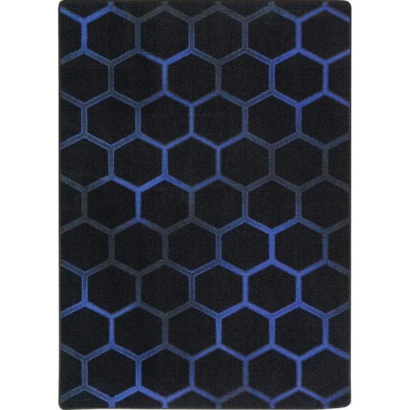 Joy Carpets Kid Essentials Breakout Area Rug - 5'4" Round - Sapphire