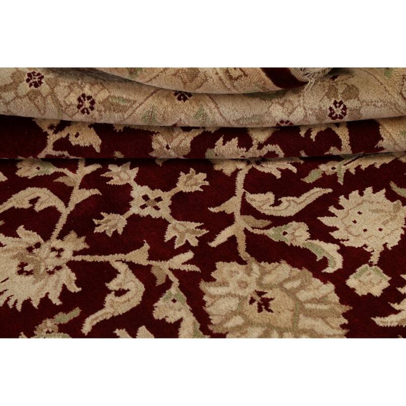 Vegetable Dye Floral Agra Oriental Area Rug Hand-knotted Wool Carpet - 7'1" x 7'1" Square