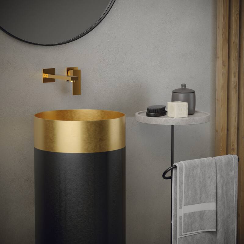 Karran USA CCP300 Cinox 15" Circular Stainless Steel Pedestal Bathroom