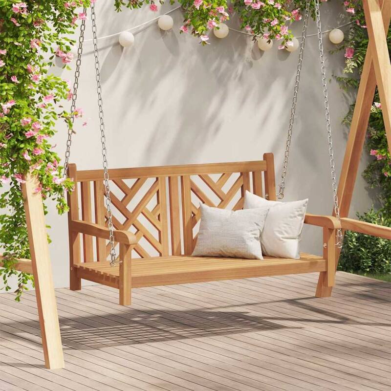 vidaXL Swing Bench Other Brown 44.9" x 23.6" x 25.2" Solid teak wood - 44.9 x 23.6 x 25.2