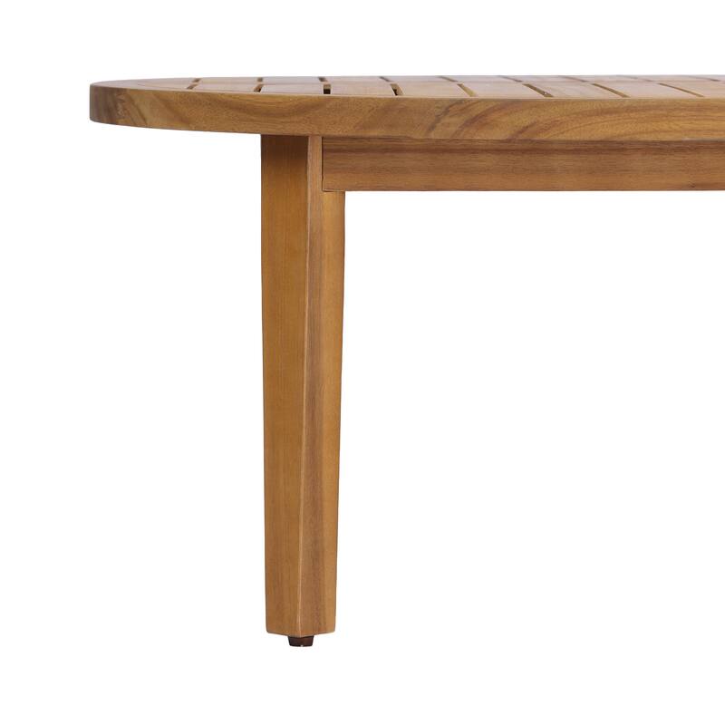 Christopher Knight Home - Mollet Outdoor Solid Acacia Wood Round Coffee Table with Slatted Top