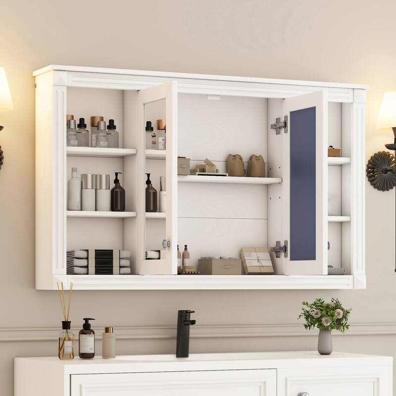 47 Inch Bathroom Mirror Cabinet with Storage