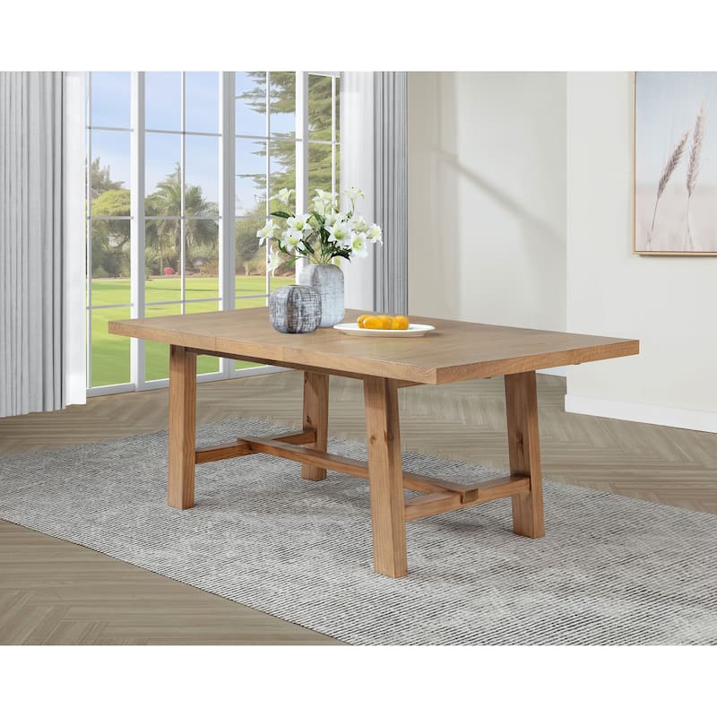Middleton 76-inch Extension Leaf Dining Table Natural Brown - 76" x 40" x 30"