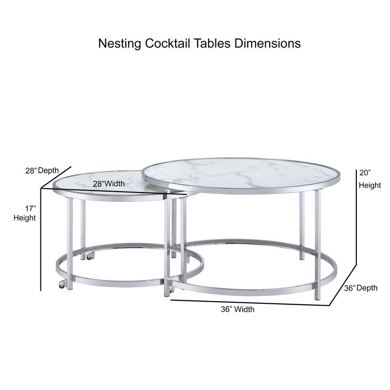 Steve Silver Realm Round 2 Piece Nesting Coffee Table