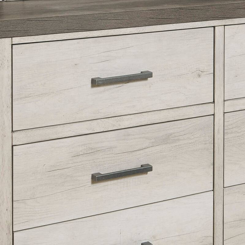 Weathered Grey Farmhouse Dresser with Mirror