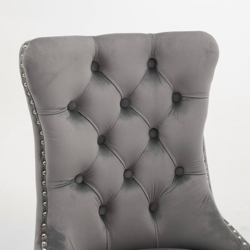 Roomfitters Upholstered Dining Chairs Set of 2 with Nailhead Trim and Wood Legs, Modern Side Chairs for Kitchen