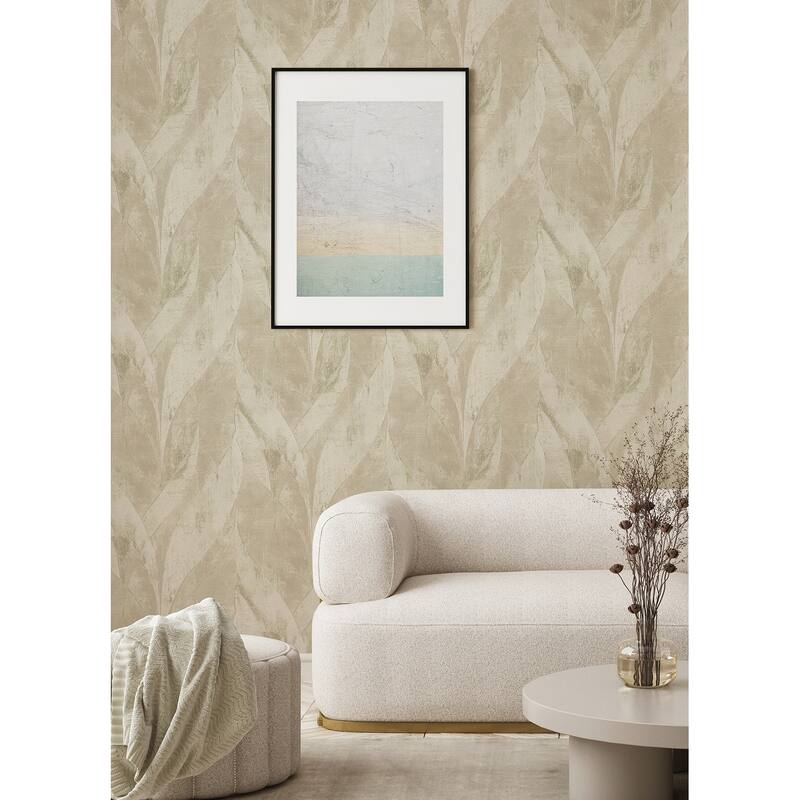 Geometrics Laon Blake Denim Leaf 33 ft L X 20.9 in W Wallpaper.