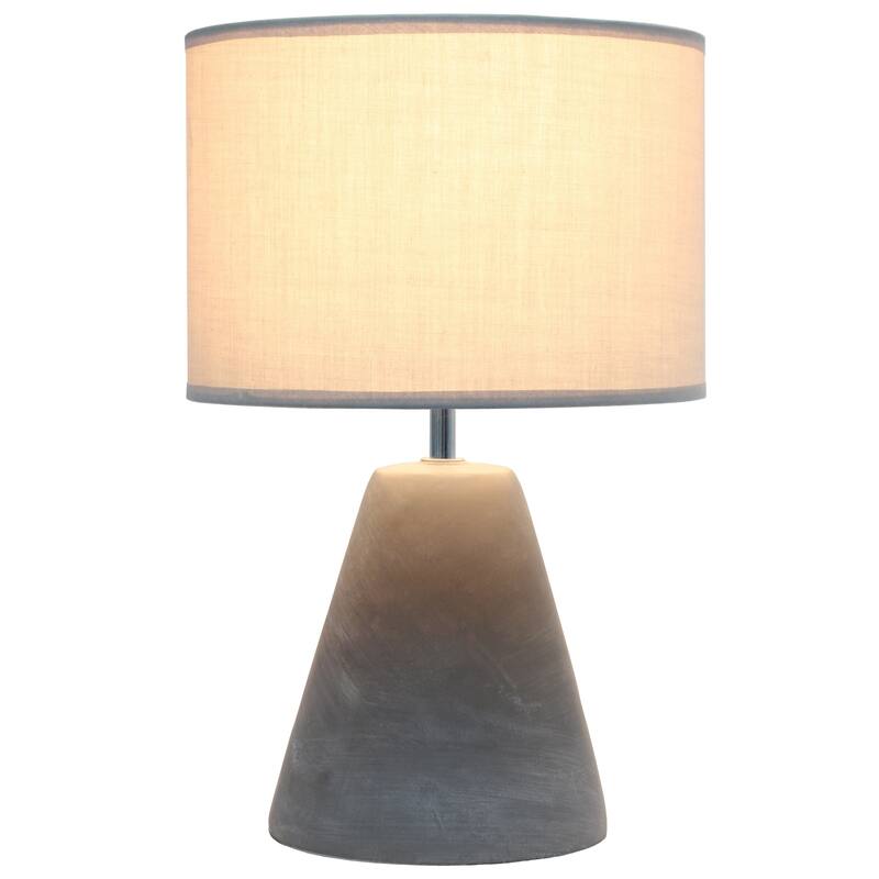 Tapered Concrete Table Lamp with Drum Shade - 14.25" - Gray