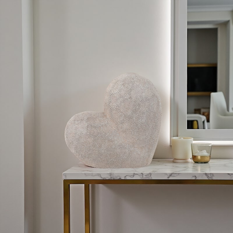 Modern Stone Ceramic Geometric Heart Sculpture