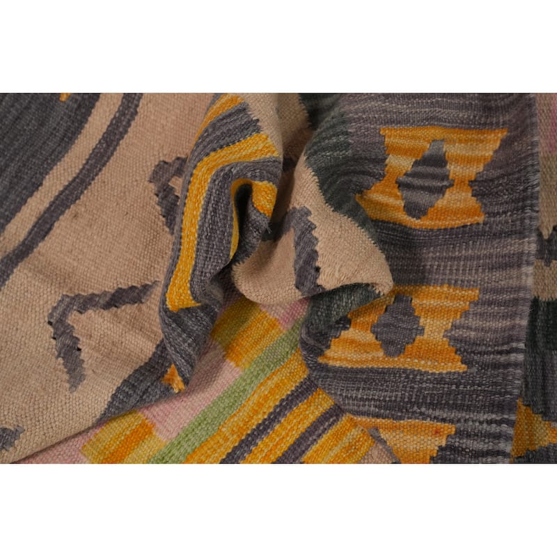 Hand Woven Southwestern Wool Multi-Colored Geometric Area Rug - 9' 8'' X 6' 3''