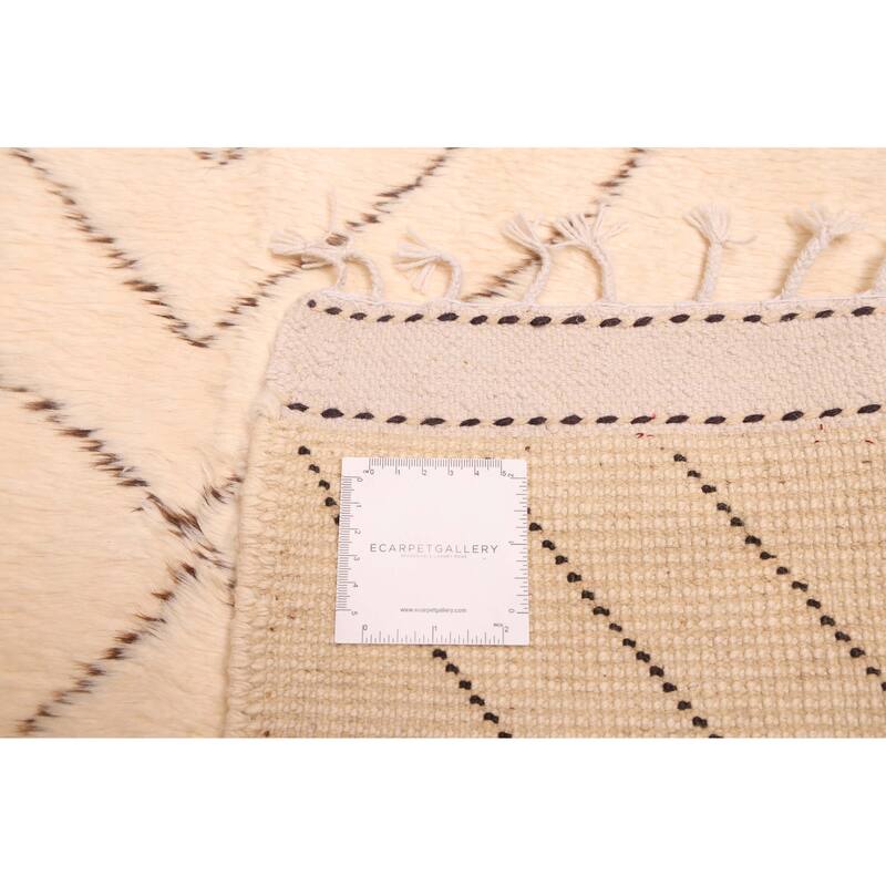 ECARPETGALLERY Hand-knotted Pak Finest Marrakesh Cream Wool Rug - 7'1 x 9'8