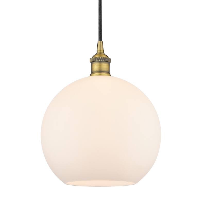 Innovations Lighting 616-1P-13-10 Athens Pendant Athens 10" Wide - Brushed Brass / Matte White