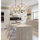 preview thumbnail 2 of 10, Isabelle 4-Light 20" Adjustable Globe Metal/Rope LED Pendant, Black/Brown by JONATHAN Y