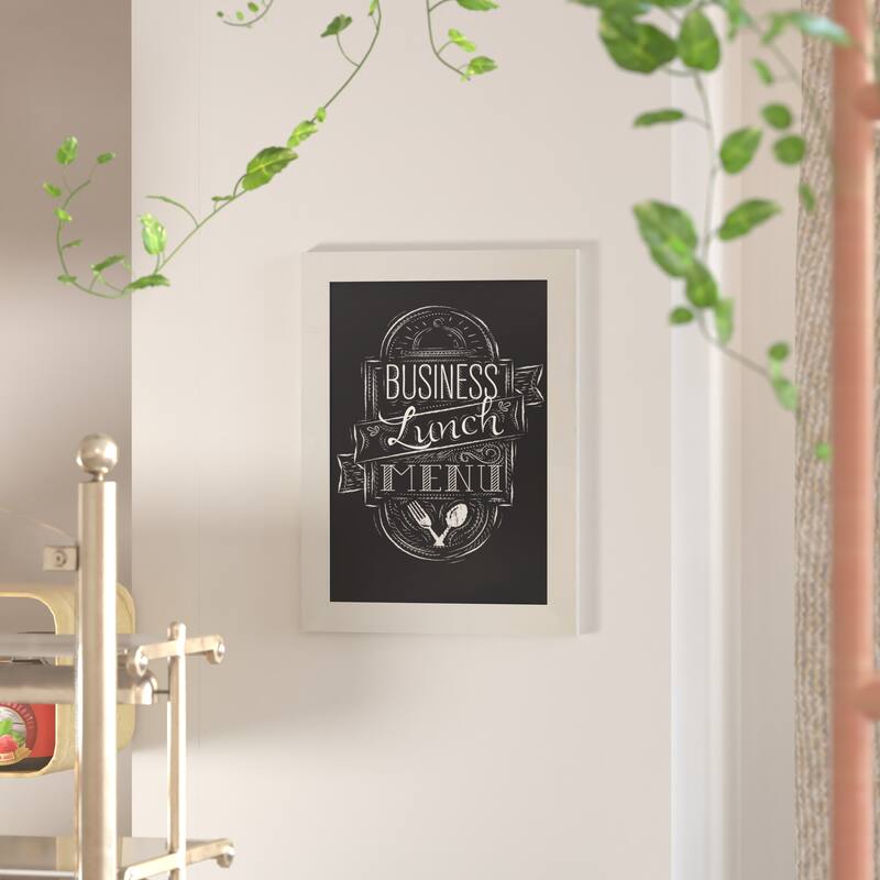 Wall Mounted Magnetic Chalkboard - 18"W x 0.75"D x 24"H - Solid White