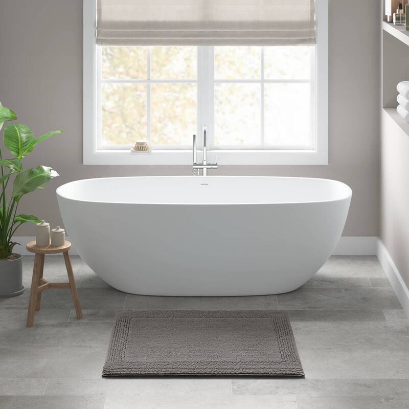 1 PCS 24x44"Tufted 3000 GSM Reversible Bath Rug Charcoal - 4' x 2'