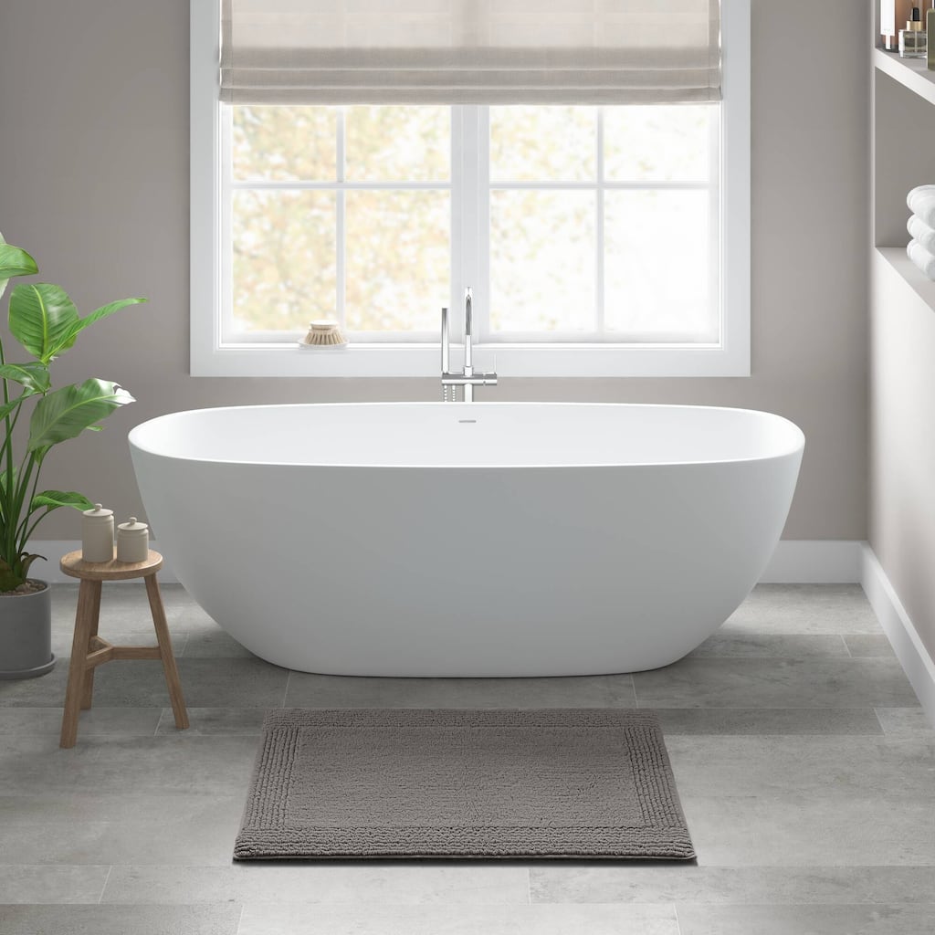 1 PCS 24x44"Tufted 3000 GSM Reversible Bath Rug Charcoal - 4' x 2'