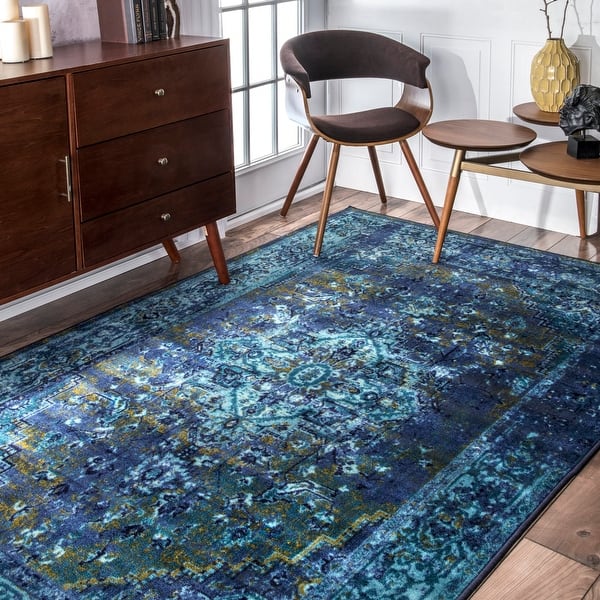 slide 2 of 55, Brooklyn Rug Co Traditional Vintage-inspired Area Rug 2' x 3' - Blue