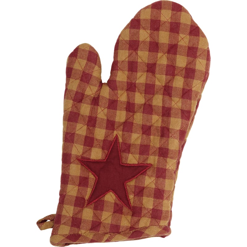 Burgundy Star Oven Mitt - Oven Mitt