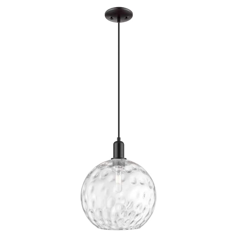 Innovations Lighting Endless Possibilities Arcadia - Athens Water Glass - 1 Light 12" Cord Hung Mini Pendant - Matte Black