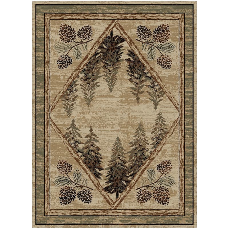 Hearthside Pinetops Antique Rustic Lodge Area Rug - 7'10"x9'10"