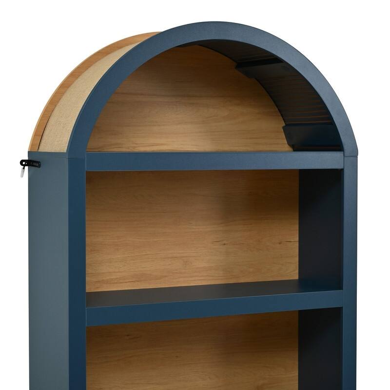 Farmhouse 68.8" Tall Freestanding Bookshelves Set of 2, 5-Tier Display Bookcase Arched Top for Living Room, Bedroom, Home Office