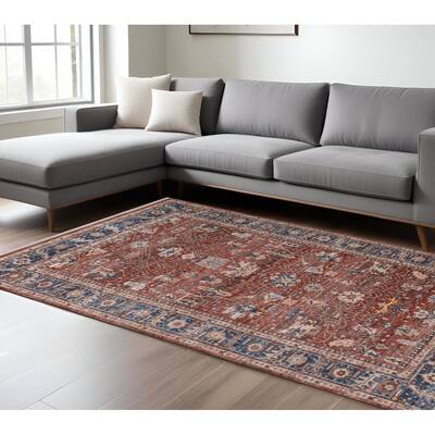 HomeRoots Oriental Traditional Rectangle Area Rug