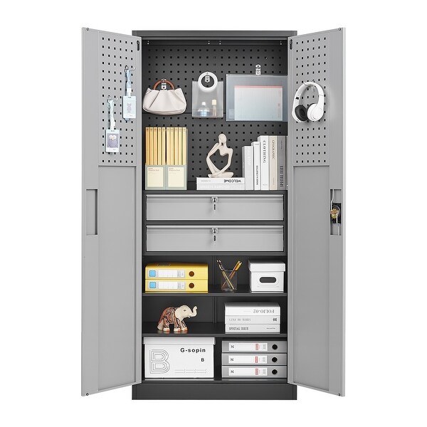 70.87 Inch Height Steel Storage Cabinet with 2 drawers and