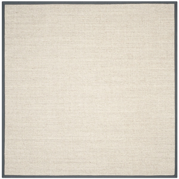 slide 2 of 11, SAFAVIEH Natural Fiber Edle Border Sisal Rug 7' Square - Marble/Grey - Square