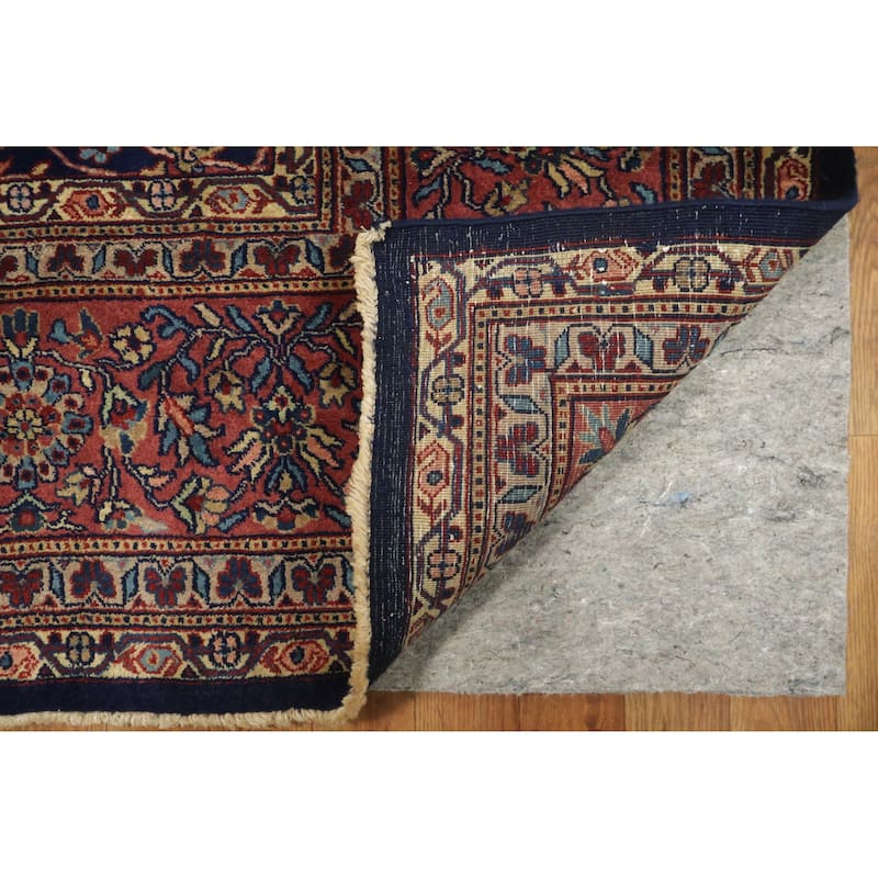 Hand Knotted Oriental 100% Wool Carpet Traditional All-Over Navy Blue & Blues Sarouk Area Rug - 10' 0'' X 8' 2''