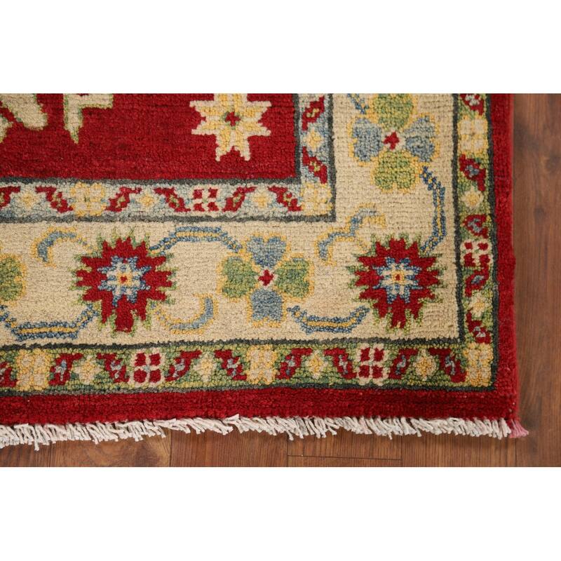 Red Kazak Foyer Rug Handmade Traditional Wool Carpet - 2'9" x 4'1"