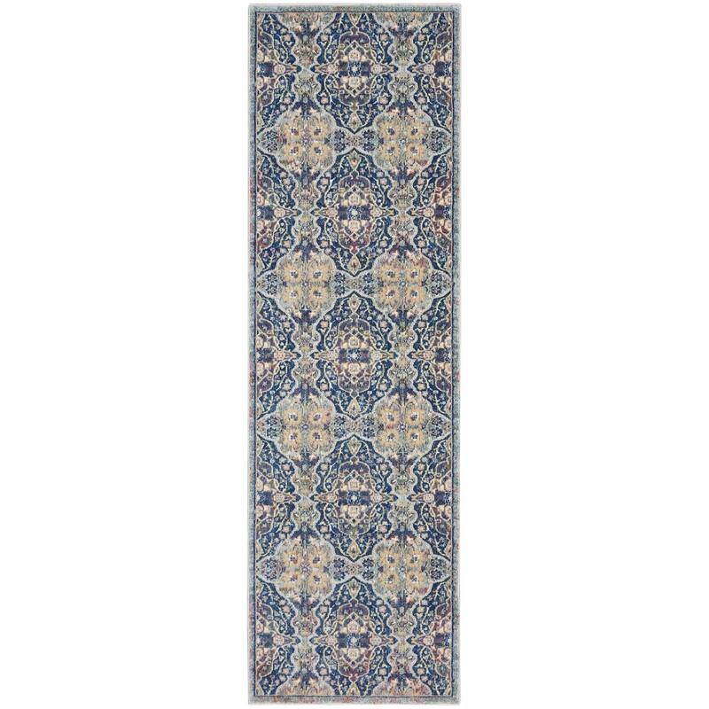 Hequ Power Loomed Distressed Abstract Floral Traditional Non Skid Area Rug By HomeRoots - 72' X '24' X '0.5