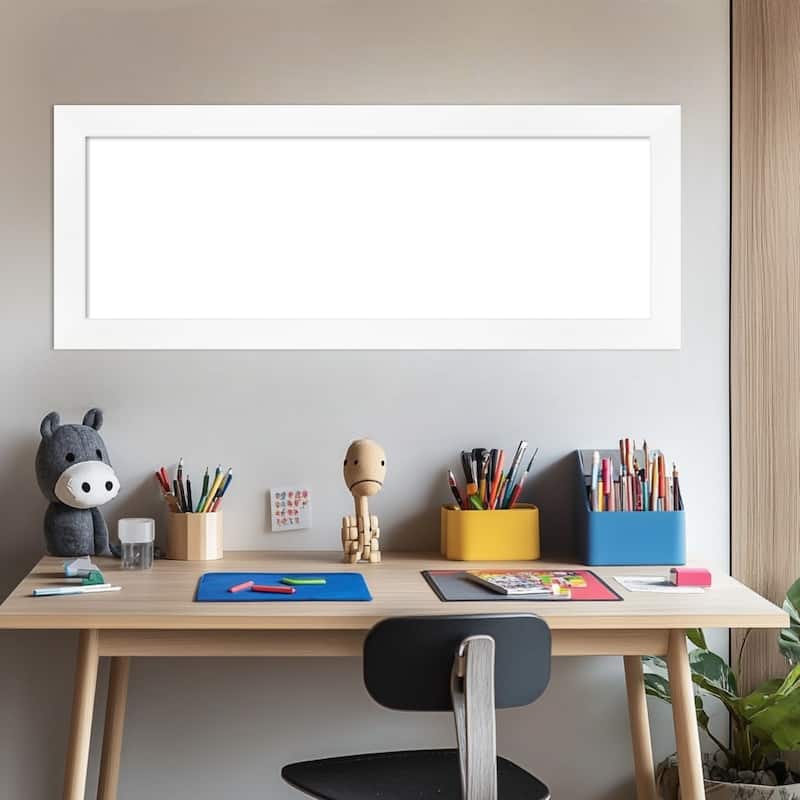 Amanti Art Cabinet White Narrow Framed Dry Erase Magnetic Board