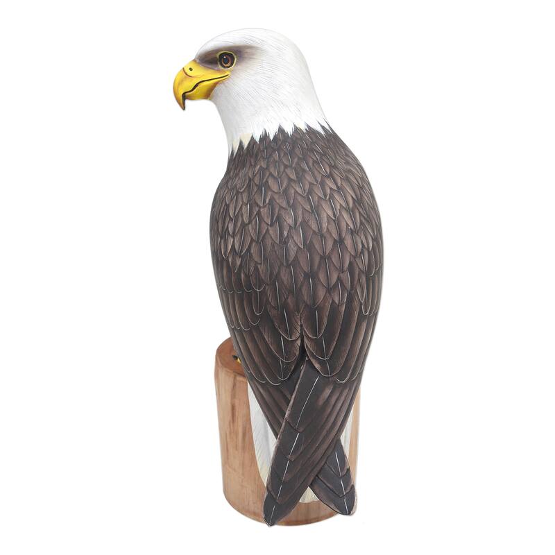 Novica Handmade Iconic Bald Eagle Wood Sculpture