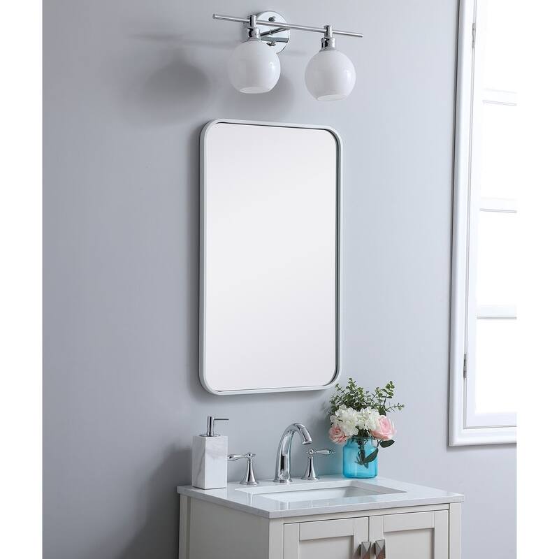 Ezra Soft Corner Metal Rectangular Mirror