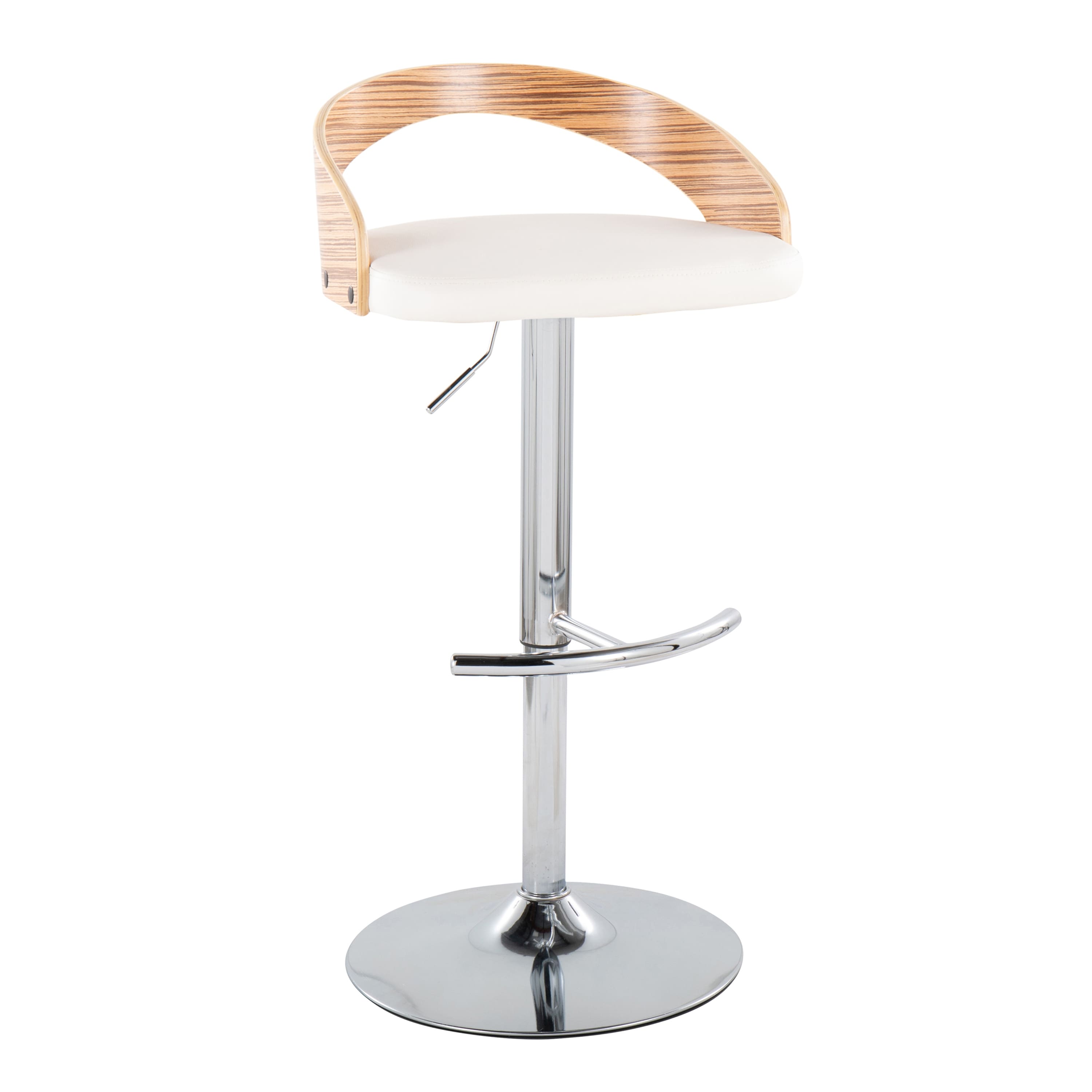 Option White PU/Zebra Wood/Chrome Metal