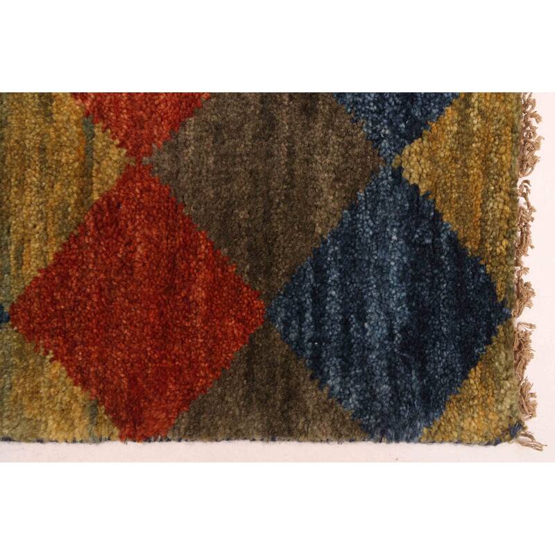 ECARPETGALLERY Hand-knotted Pak Finest Gabbeh Dark Blue Wool Rug - 4'7 x 6'7