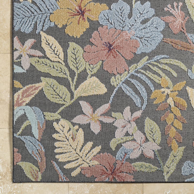 Livabliss Lakeside Coastal Floral and Botanical Area Rug