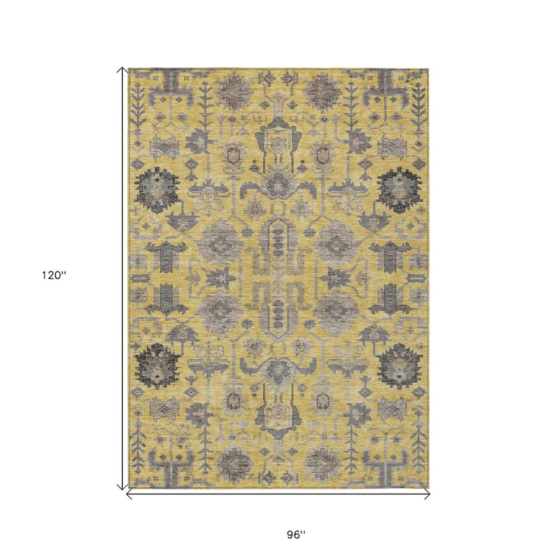 HomeRoots Oriental Traditional Rectangle Outdoor Rug