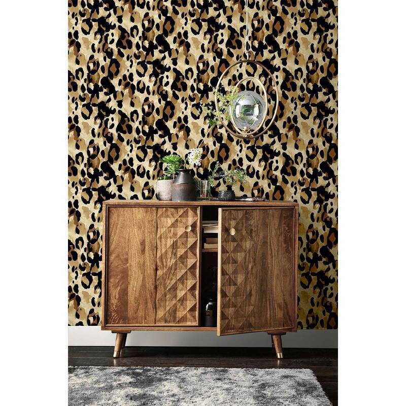 Harry & Grace Leopard Print Peel and Stick Wallpaper