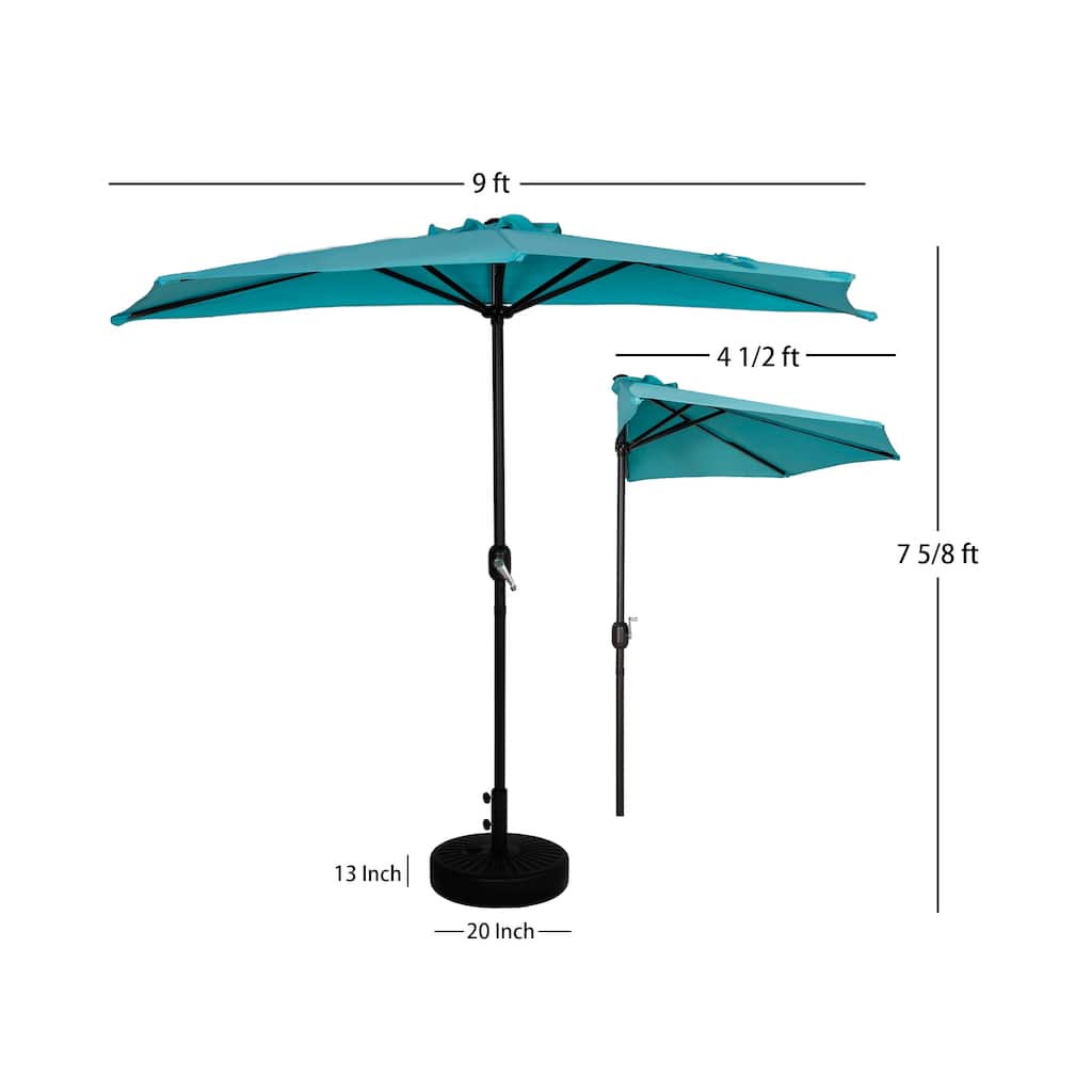 Soomer 9-Ft Half Umbrella with Fillable Black Base